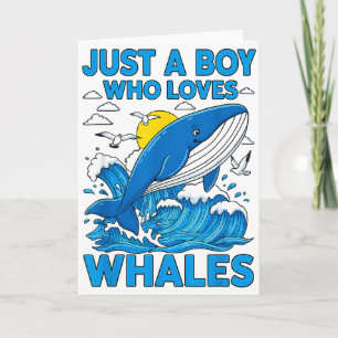 Cartão Apenas um menino que ama baleias Oceano Animal Mar