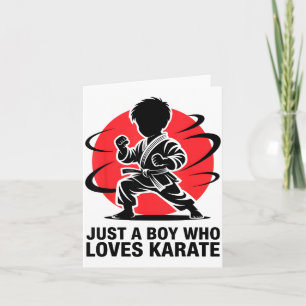 Cartão Apenas um menino que ama Karate Artes Marciais Kar