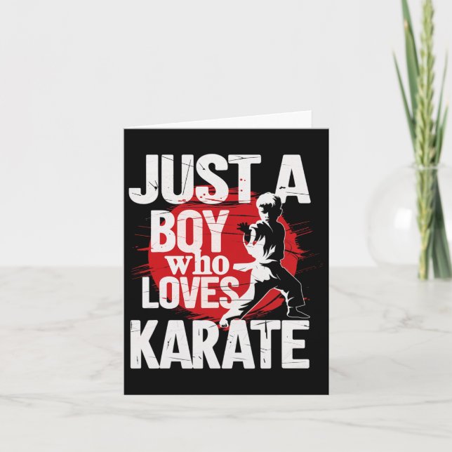 Cartão Apenas Um Menino Que Ama Karate Martial Arts Karat (Frente)