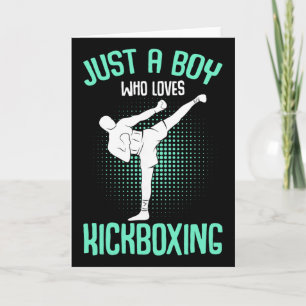 Cartão Apenas um menino que ama kickboxing crianças kickb