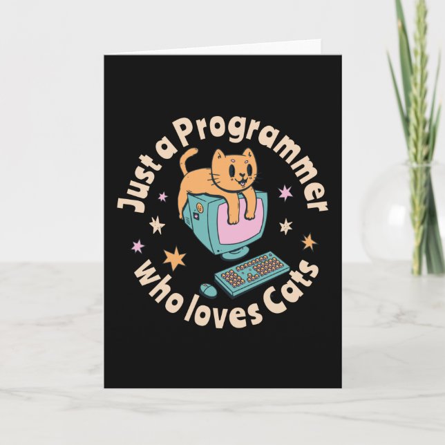 Cartão Apenas um programador que ama gatos (Frente)