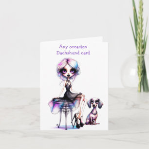 Cartão Apenas uma Garota e seu Cachorro Dachshund Card