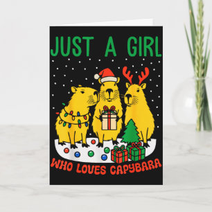 Cartão Apenas Uma Garota Que Ama Capivara Natal Capy Fofo