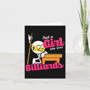 Cartão Apenas Uma Menina Que Ama A Citação Billiard Para 
