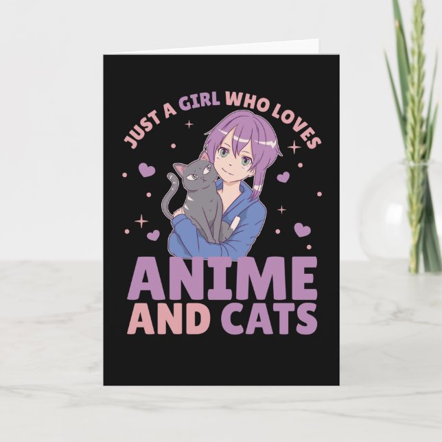 Cartão Apenas Uma Menina Que Ama Anime E Gata Manga Heart (Frente)