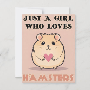 Cartão Apenas Uma Menina Que Ama Hamsters, Hamster Fofo