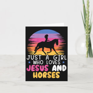 Cartão Apenas Uma Menina Que Ama Jesus E Cavalos Equestre