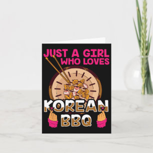 Cartão Apenas Uma Menina Que Ama O Churrasco Coreano Búlg
