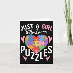 Cartão Apenas Uma Menina Que Ama Puzzles Quebra-Cabeça Di