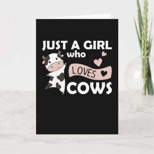 Cartão Apenas Uma Menina Que Ama Vacas Animais Fofos Cora