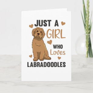 Cartão Apenas Uma Menina Que O Labradoodle Ama Cachorros