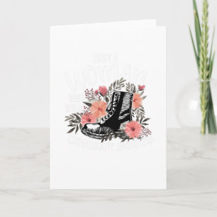 Cartão Apenas Uma Mulher Vestida Combate Boots Veteran