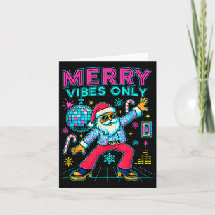 Cartão Apenas Vibrações Alegres Papai Noel Natal Disco Re