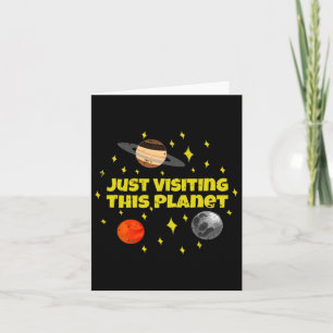 Cartão Apenas Visitando Este Planeta Alien Espacial Galáx