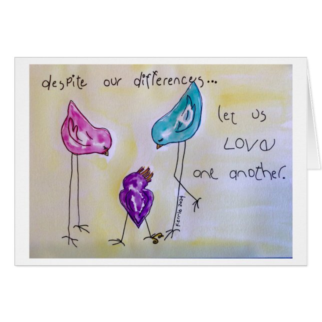 Cartão Apesar das nossas diferenças (Frente Horizontal)