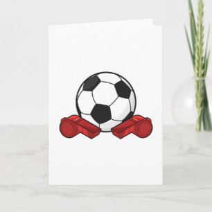 Cartão Apito de árbitro & Bola de futebol