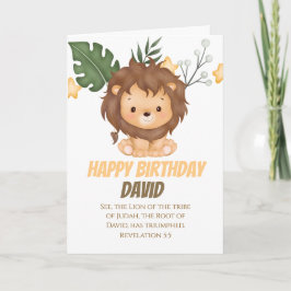 Cartão Apocalipse 5:5 Leão de Judá Saudações Cristãs 