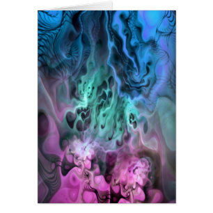 Cartão Apófise - Arte Fractal II - azul-rosa