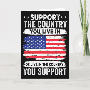 Cartão Apoie O País Em Que Você Vive Bandeira Americana 4