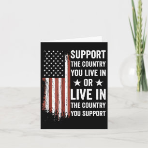 Cartão Apoie O País Que Vive Na América Flag Usa