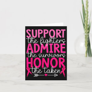 Cartão Apoio ao cancer de mama Admire Honra Breastcancer 