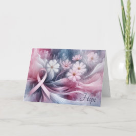 Cartão Apoio ao cancer de mama de Fita Rosa