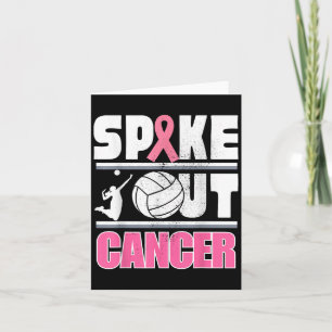 Cartão Apoio ao cancer de mama De Voleibol Do Cancer Spik