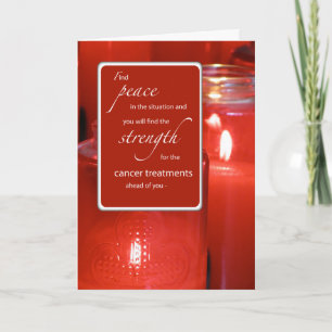Cartão Apoio ao cancer Encorajamento Religioso Vermelho C