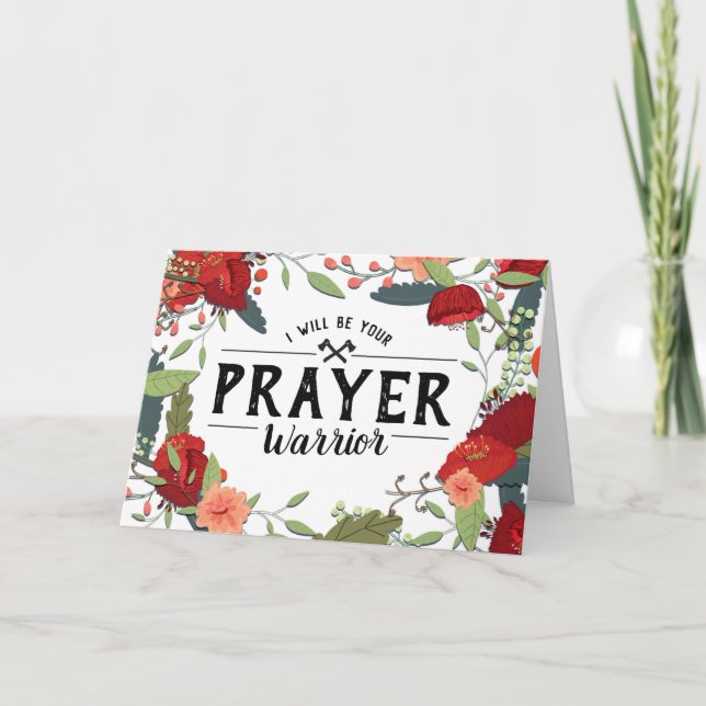 Cartão Apoio ao Câncer, Religioso, Sou seu Guerreiro de O (Frente)