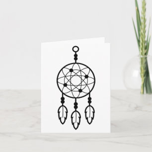 Cartão Apoio de Sonho Boho Nativo Americano Tribal Preto
