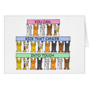 Cartão Apoio do cancer, humor dos gatos dos desenhos