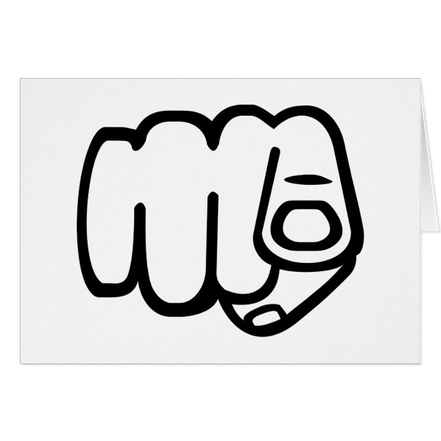 Cartão Apontando o dedo - você (Frente Horizontal)