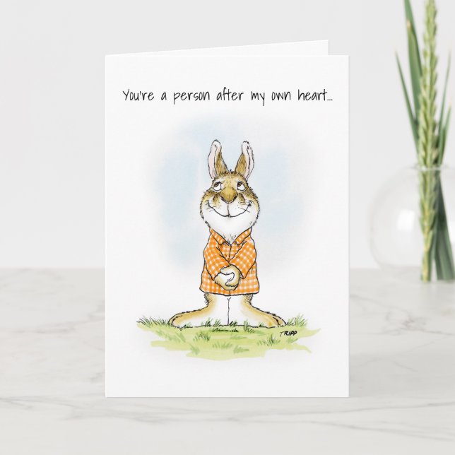 Cartão Após a sua placa de coelho cardíaco (Frente)