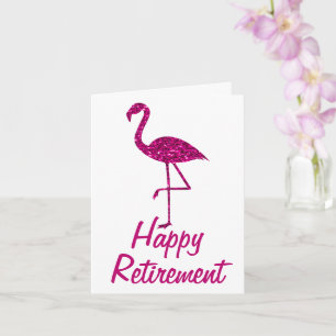 Cartão Aposentação rosa flamingo Texto personalizado Saud