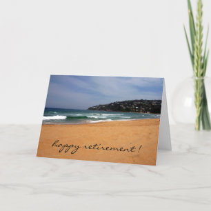 Cartão aposentadoria de exibição de praia