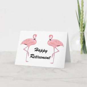 Cartão Aposentadoria Feliz Flamingos Clássicos