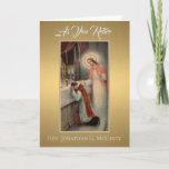 Cartão Aposentadoria Jesus Altar<br><div class="desc">Esta é uma imagem tradicional de um altar católico com o cálice,  anfitrião,  padre e Jesus. Que maneira adorável de oferecer seus parabéns e bênçãos na aposentadoria de um padre ou em qualquer outra ocasião especial.</div>