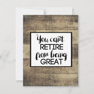 Cartão Aposentadoria rústica de madeira de Brown lisa