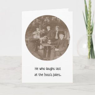 Cartão Aposentar parabéns engraçados na piada do chefe