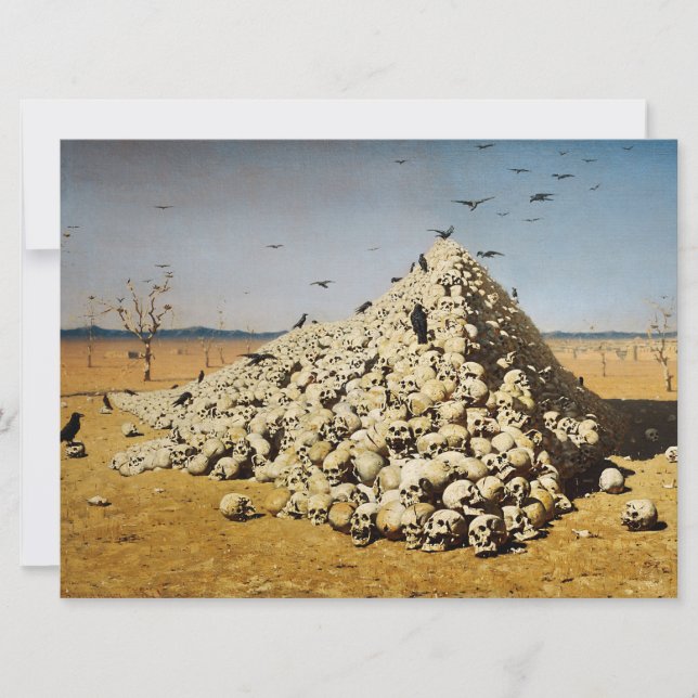 Cartão Apoteose da Guerra (morte e destruição) (crânios) (Frente)