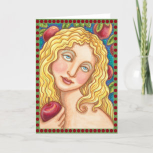 Cartão APPLE AND EVE FOLK ART GREETING CARD Blank