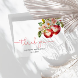 Cartão Apple Do Nosso Chá de fraldas De Olhos Obrigado