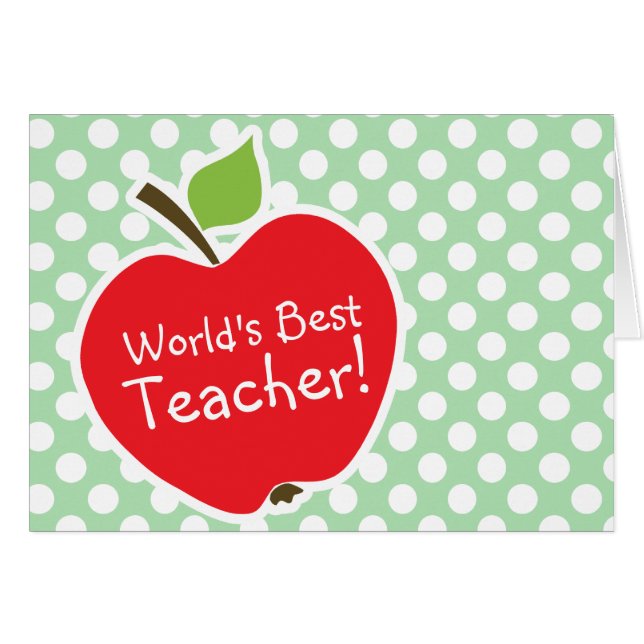 Cartão Apple em Bolinhas verdes Celadon (Frente Horizontal)