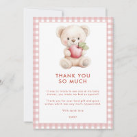 Apple of Eye Gingham Bear Chá de fraldas Obrigado