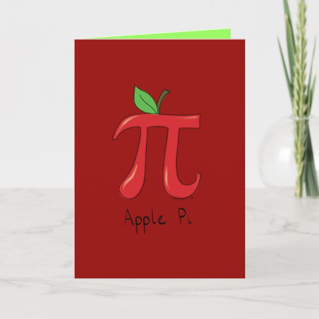 Cartão Apple Pi Cute Math Pi Day Greeting Card (Frente)