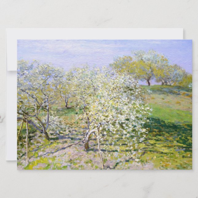 Cartão Apple Trees in Bloom (por Claude Monet) (Frente)