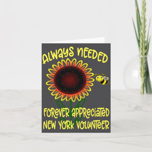 Cartão Appreciation New York Always Needed Volunteer Reco (Frente)