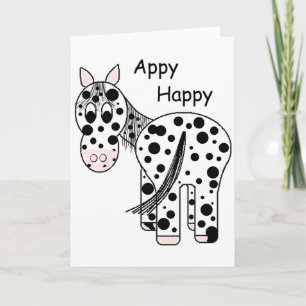 Cartão Appy Happy ~ Cute Leopard Appaloosa Horse Greeting