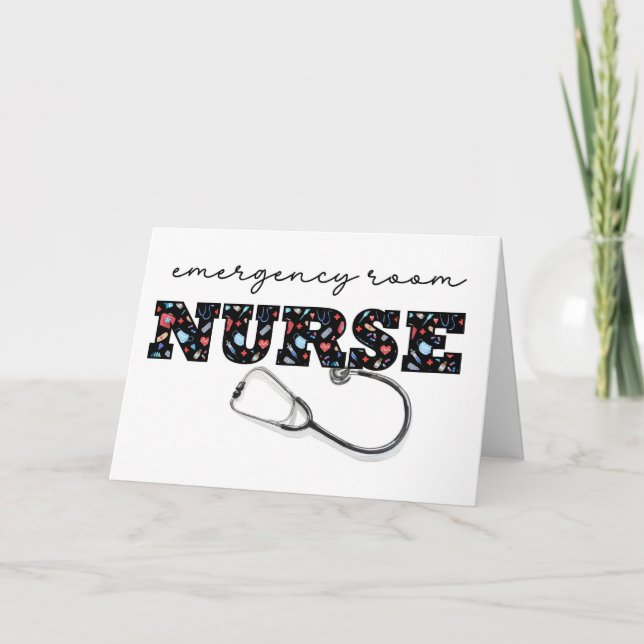 Cartão Apreciação de ENFERMEIRO da Sala de Emergência no  (Frente)