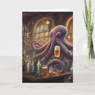 Cartão Apreciação do Barman Polvo Caprichoso